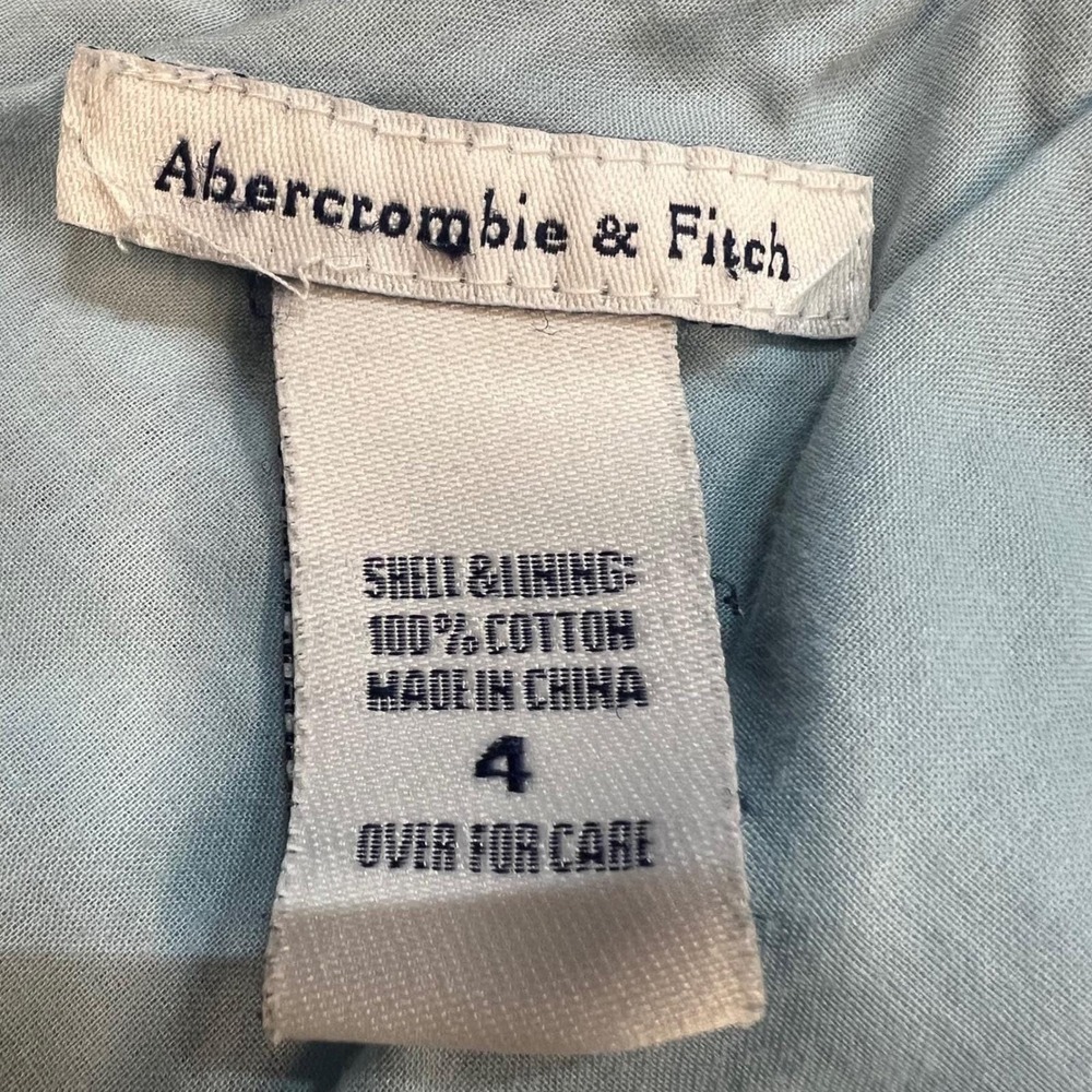Abercrombie & Fitch Blue Eyelet Midi Skirt Boho Prairie Y2K Size 4 - Picture 8 of 8